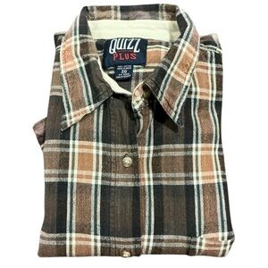 Quiz Plus Men's Casual Brown Plaid Shirt